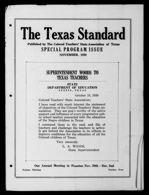 Primary view of object titled 'The Texas Standard, Volume 13, Number 4, November 1939'.