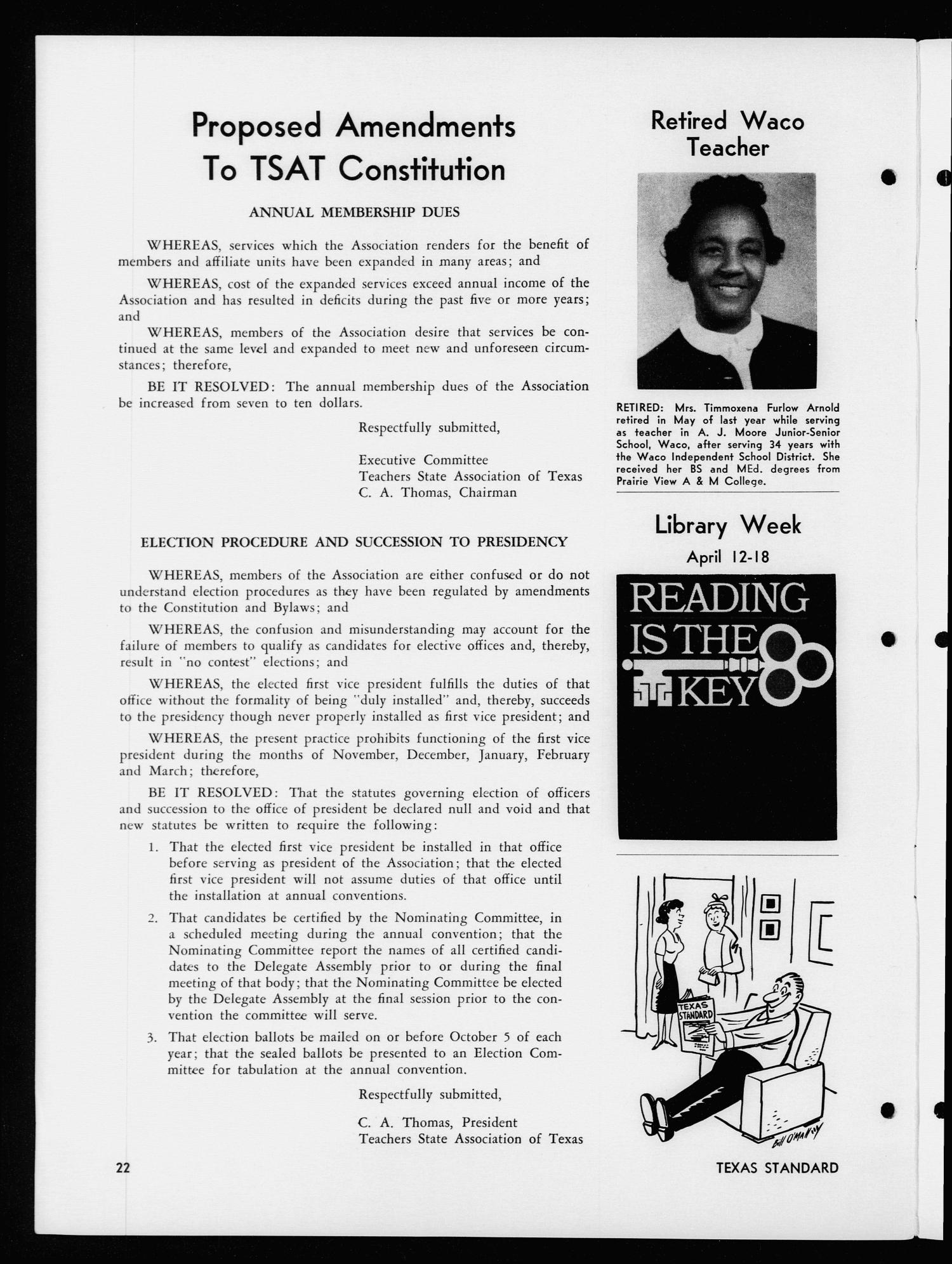 The Texas Standard, Volume [38], Number [2], March-April 1964
                                                
                                                    22
                                                