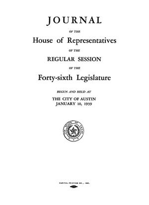 Primary view of object titled 'Journal of the House of Representatives of the Regular Session of the Forty-Sixth Legislature of the State of Texas, Volume 1'.