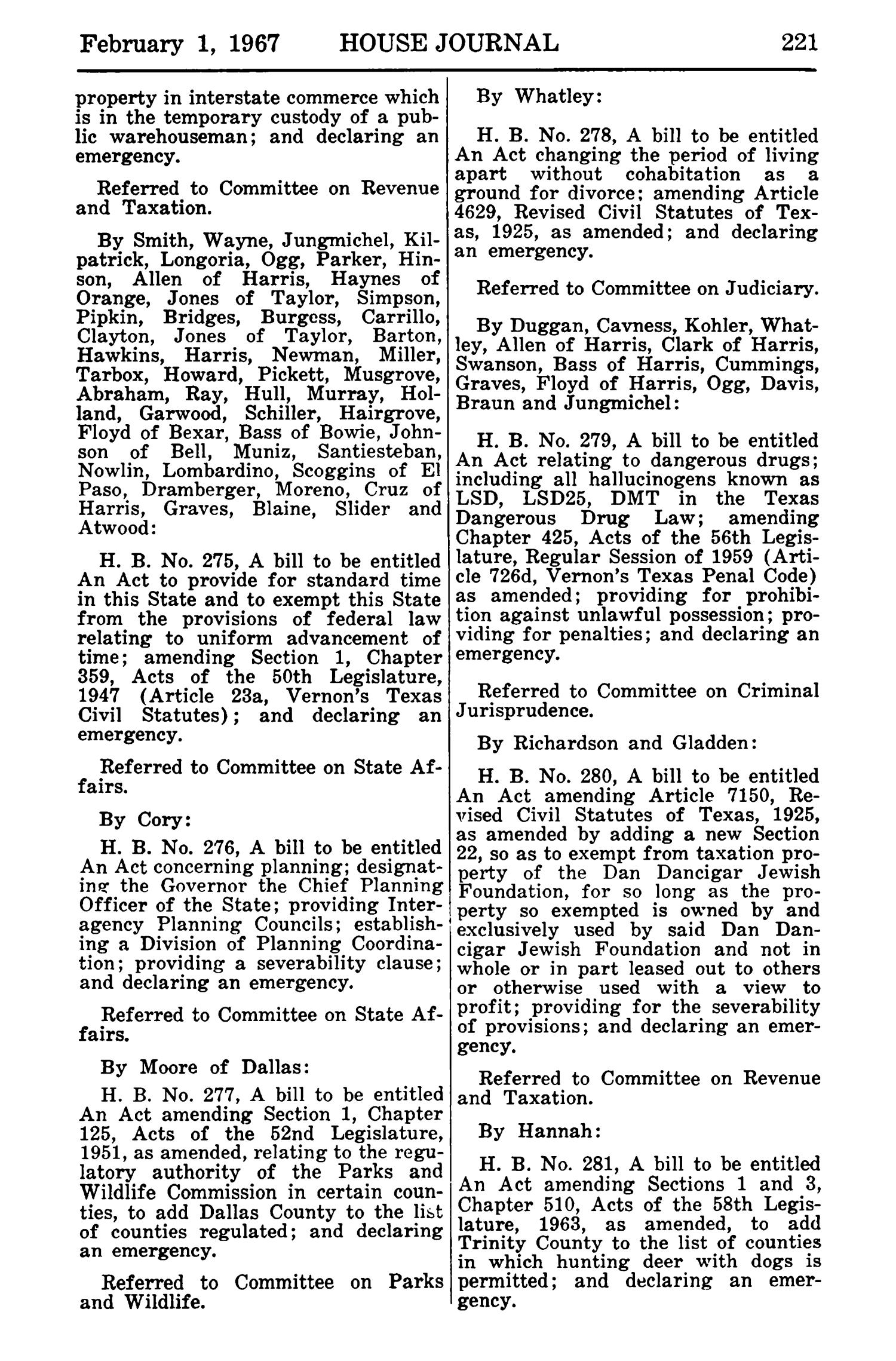 Journal of the House of Representatives of the Regular Session of the Sixtieth Legislature of the State of Texas, Volume 1
                                                
                                                    221
                                                