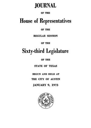 Primary view of object titled 'Journal of the House of Representatives of Regular Session of the Sixty-Third Legislature of the State of Texas, Volume 1'.