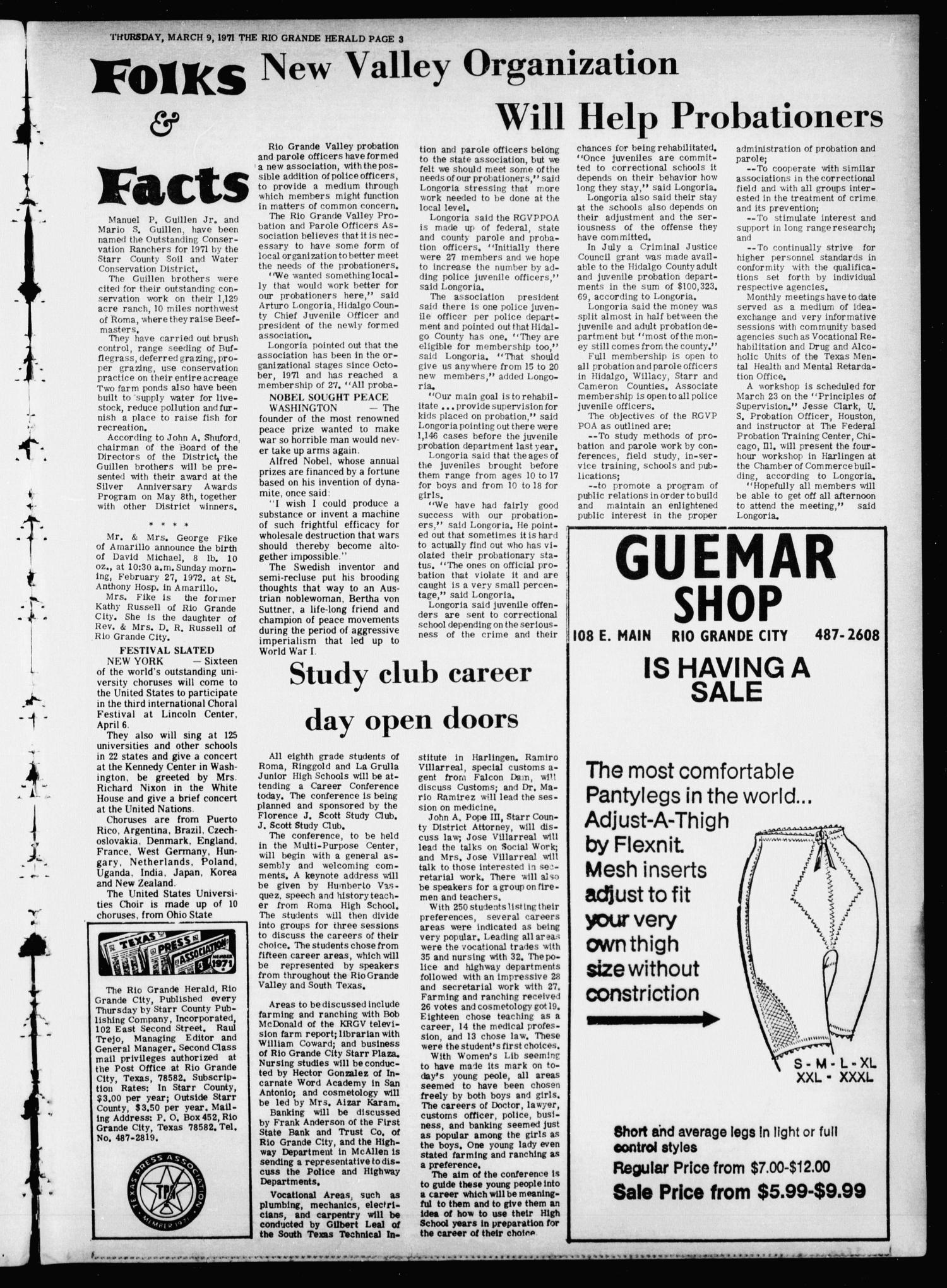 Rio Grande Herald (Rio Grande City, Tex.), Vol. 21, No. 10, Ed. 1 Thursday, March 9, 1972
                                                
                                                    [Sequence #]: 3 of 16
                                                