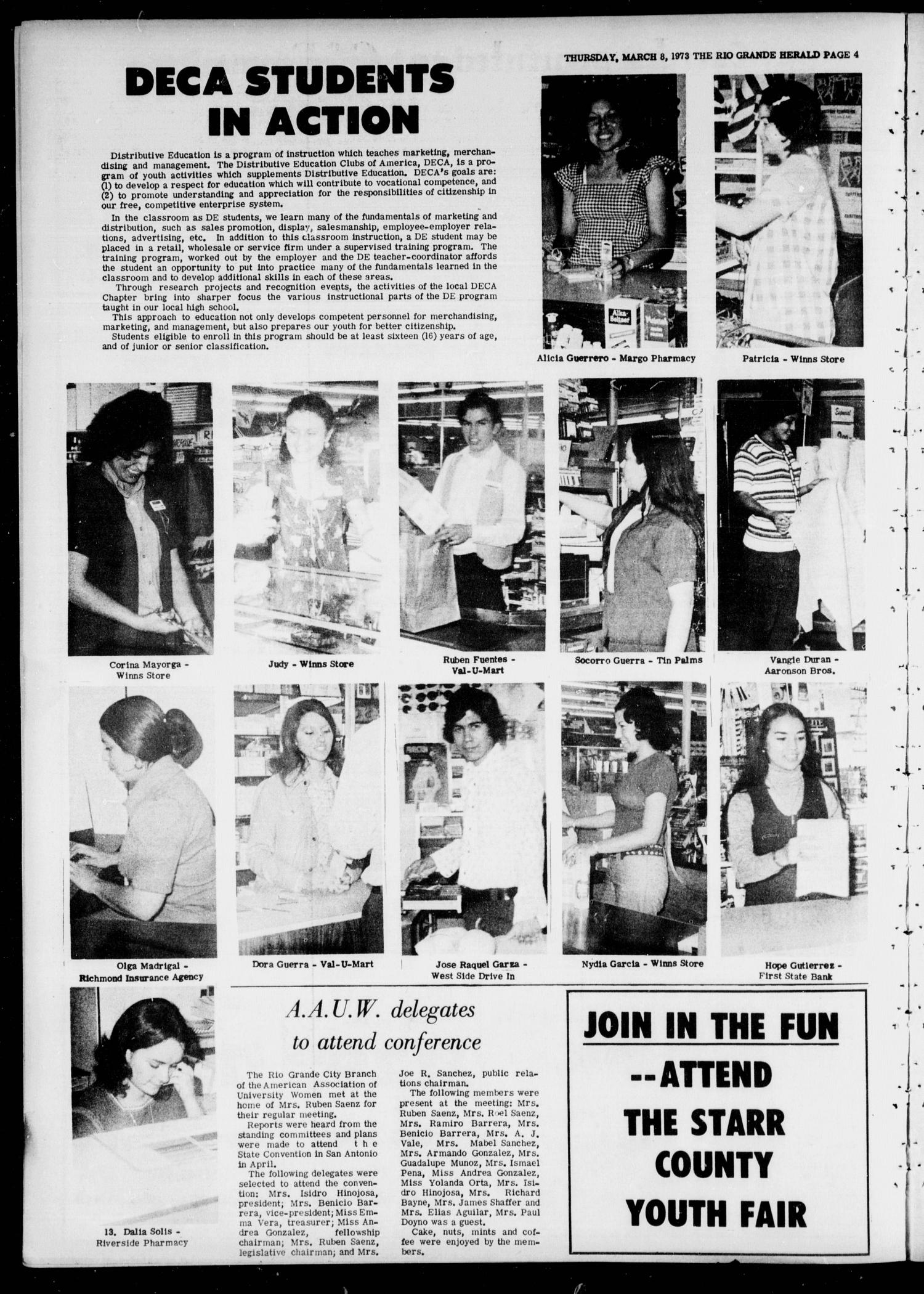 Rio Grande Herald (Rio Grande City, Tex.), Vol. 31, No. 9, Ed. 1 Thursday, March 8, 1973
                                                
                                                    [Sequence #]: 4 of 28
                                                