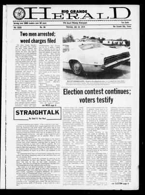 Primary view of object titled 'Rio Grande Herald (Rio Grande City, Tex.), Vol. 32, No. 40, Ed. 1 Thursday, July 18, 1974'.