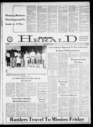 Primary view of object titled 'Rio Grande Herald (Rio Grande City, Tex.), Vol. 34, No. 47, Ed. 1 Thursday, September 9, 1976'.