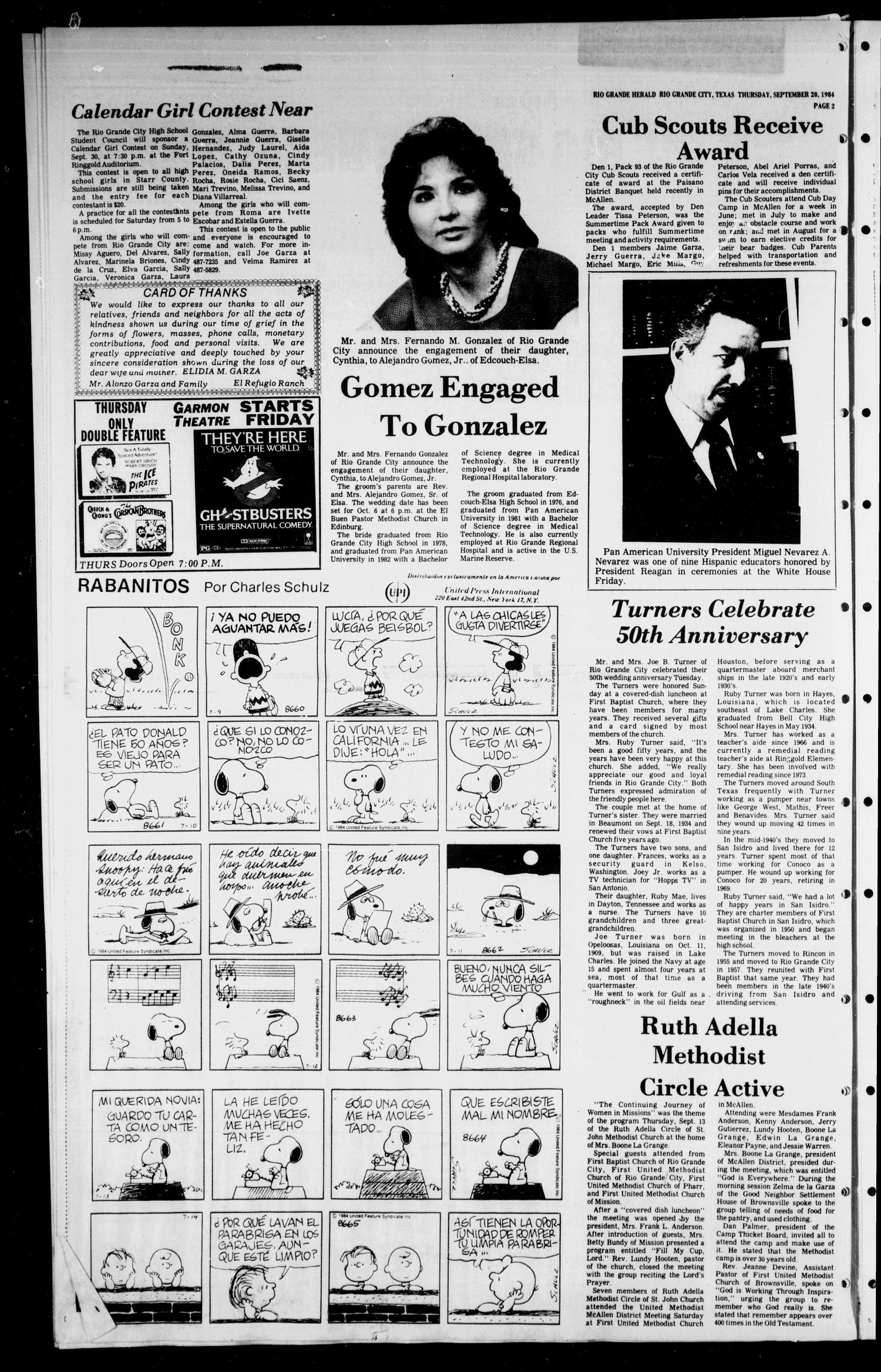 The Rio Grande Herald (Rio Grande City, Tex.), Vol. 38, No. 47, Ed. 1 Thursday, September 20, 1984
                                                
                                                    [Sequence #]: 2 of 10
                                                