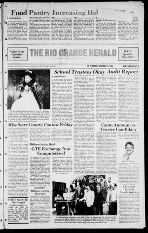Primary view of object titled 'The Rio Grande Herald (Rio Grande City, Tex.), Vol. 41, No. 7, Ed. 1 Thursday, December 11, 1986'.