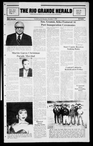 Primary view of object titled 'The Rio Grande Herald (Rio Grande City, Tex.), Vol. 80, No. 3, Ed. 1 Thursday, December 7, 1989'.