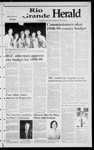 Primary view of object titled 'Rio Grande Herald (Rio Grande City, Tex.), Vol. 85, No. 41, Ed. 1 Thursday, October 8, 1998'.