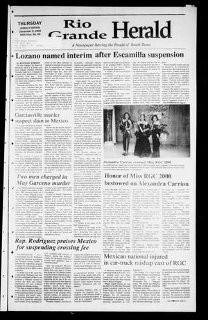 Primary view of object titled 'Rio Grande Herald (Rio Grande City, Tex.), Vol. 86, No. 49, Ed. 1 Thursday, December 9, 1999'.