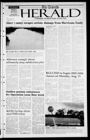 Primary view of object titled 'Rio Grande Herald (Rio Grande City, Tex.), Vol. 92, No. 30, Ed. 1 Thursday, July 28, 2005'.