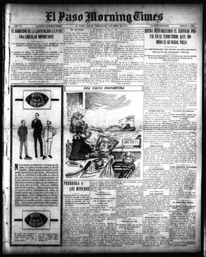 Primary view of object titled 'El Paso Morning Times (El Paso, Tex.), Vol. 35TH YEAR, Ed. 1, Wednesday, April 7, 1915'.
