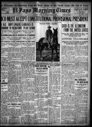 Primary view of object titled 'El Paso Morning Times (El Paso, Tex.), Vol. 34TH YEAR, Ed. 1, Saturday, June 20, 1914'.