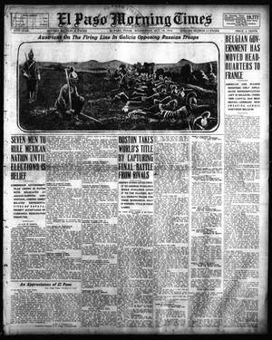 Primary view of object titled 'El Paso Morning Times (El Paso, Tex.), Vol. 35TH YEAR, Ed. 1, Wednesday, October 14, 1914'.