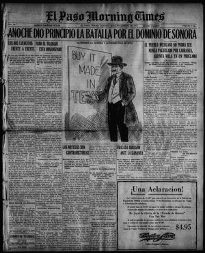 Primary view of object titled 'El Paso Morning Times (El Paso, Tex.), Vol. 36TH YEAR, Ed. 1, Saturday, November 20, 1915'.