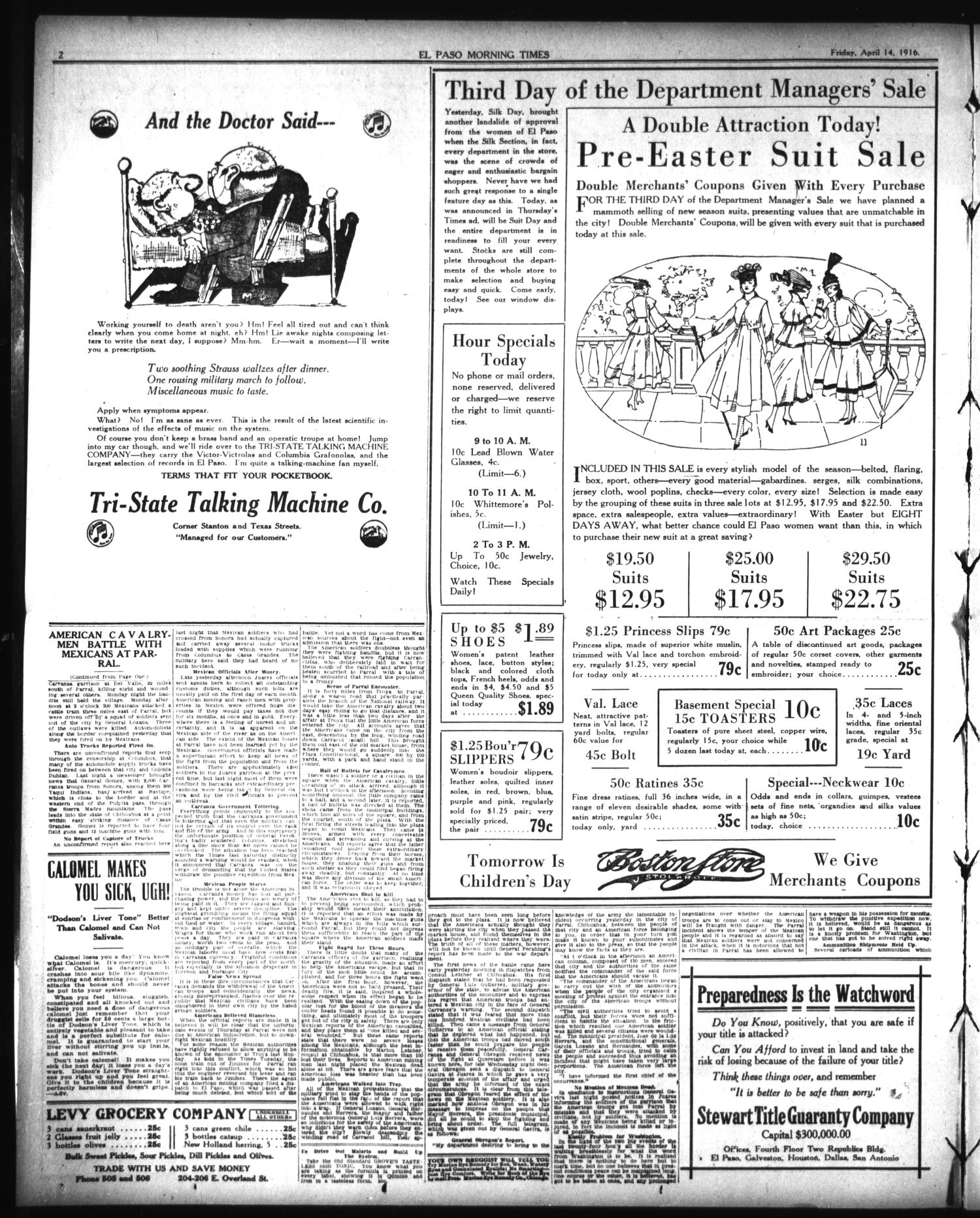 El Paso Morning Times (El Paso, Tex.), Vol. 36TH YEAR, Ed. 1, Friday, April 14, 1916
                                                
                                                    [Sequence #]: 2 of 12
                                                