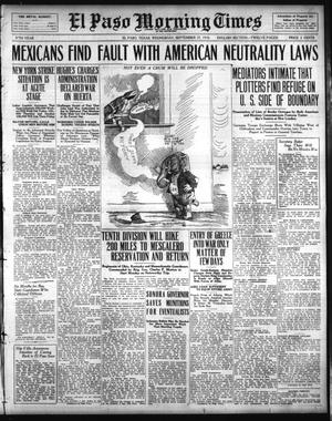 Primary view of object titled 'El Paso Morning Times (El Paso, Tex.), Vol. 37TH YEAR, Ed. 1, Wednesday, September 27, 1916'.