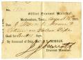 Text: [Military Pass for Ziza Moore, August 14, 1863]
