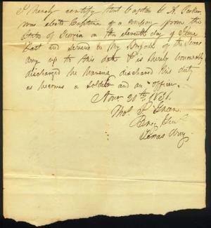 Primary view of object titled '[Certificate of election of Capt. G.A. Parker]'.