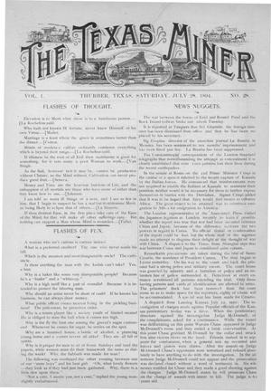 Primary view of object titled 'The Texas Miner, Volume 1, Number 28, July 28, 1894'.