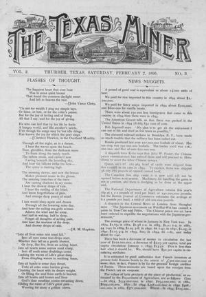 Primary view of object titled 'The Texas Miner, Volume 2, Number 3, February 2, 1895'.