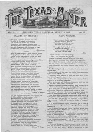 Primary view of object titled 'The Texas Miner, Volume 2, Number 29, August 3, 1895'.