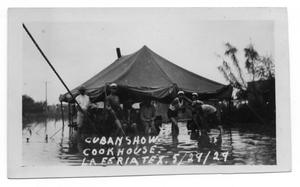 Primary view of object titled '[Cuban Cookhouse Inundated with Flood Waters]'.