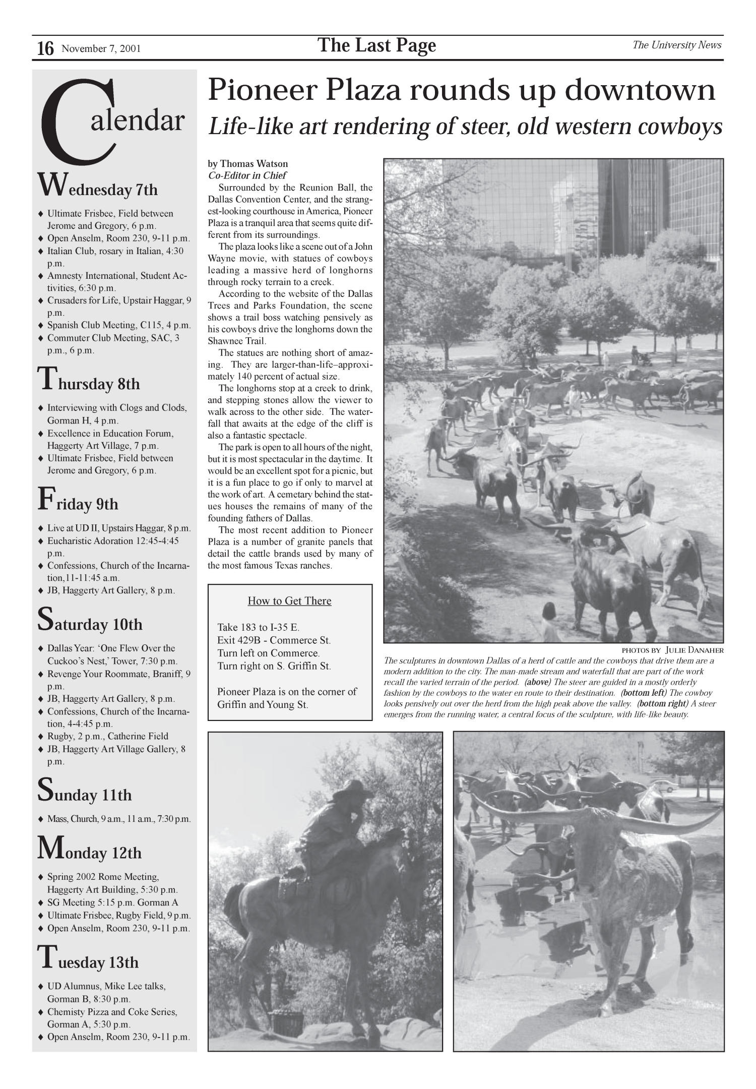 The University News (Irving, Tex.), Vol. [26], No. [9], Ed. 1 Wednesday, November 7, 2001
                                                
                                                    [Sequence #]: 12 of 13
                                                