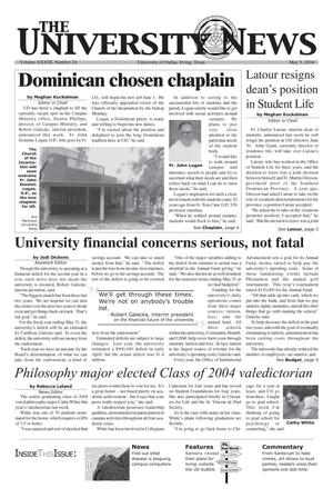 Primary view of object titled 'The University News (Irving, Tex.), Vol. 33, No. 24, Ed. 1 Wednesday, May 5, 2004'.