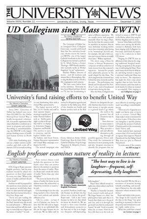 Primary view of object titled 'The University News (Irving, Tex.), Vol. 35, No. 12, Ed. 1 Wednesday, December 7, 2005'.