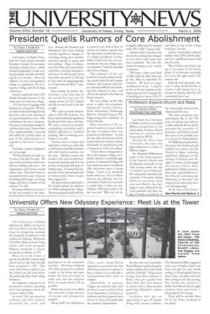Primary view of object titled 'The University News (Irving, Tex.), Vol. 35, No. 18, Ed. 1 Wednesday, March 1, 2006'.