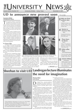 Primary view of object titled 'The University News (Irving, Tex.), Vol. 38, No. 8, Ed. 1 Tuesday, November 6, 2007'.