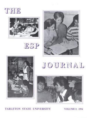 Primary view of object titled 'Journal of the Effective Schools Project, Volume 1, 1994'.