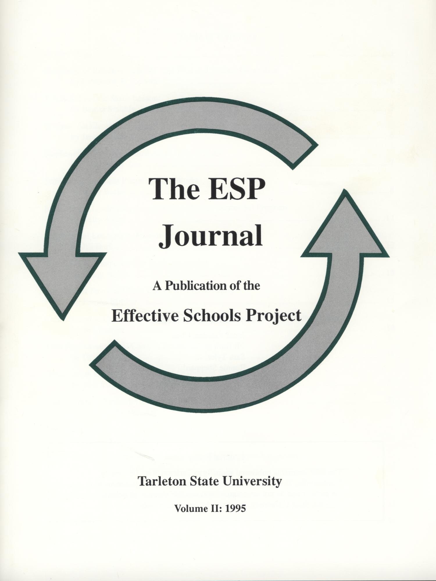 Journal of the Effective Schools Project, Volume 2, 1995
                                                
                                                    Front Cover
                                                