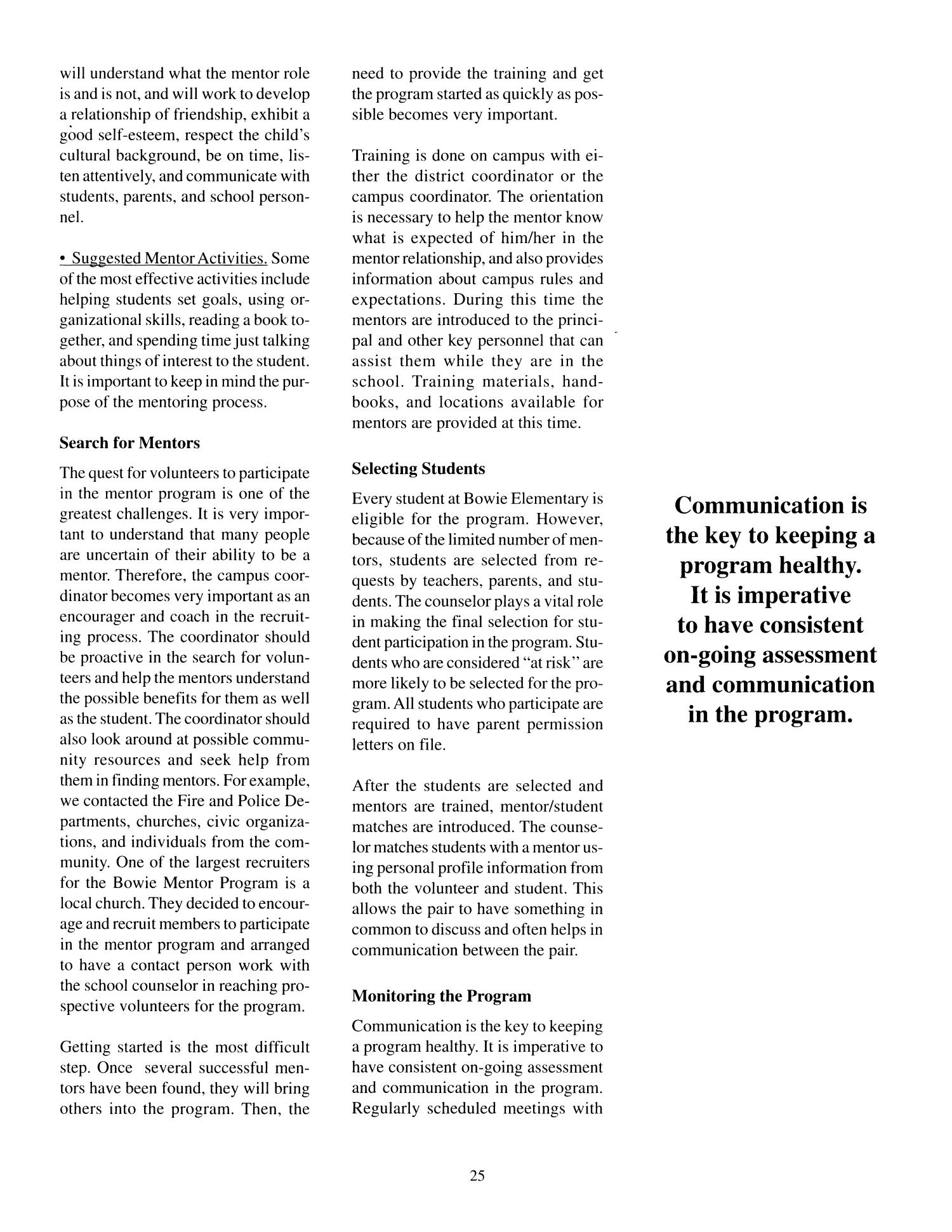 Journal of the Effective Schools Project, Volume 6, 2000
                                                
                                                    25
                                                