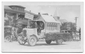 Primary view of object titled '[Church float in parade]'.