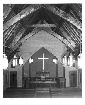 Primary view of object titled 'Birkman Chapel near pulpit'.