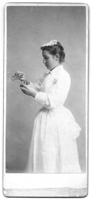 Primary view of object titled '[Woman in White Dress]'.