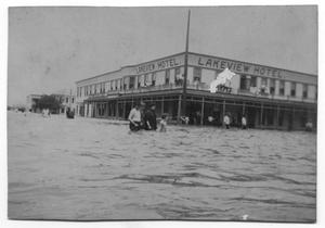 Primary view of [People in Front of Lakeview Hotel]