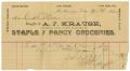 Thumbnail image of item number 1 in: '[Receipt from A. J. Krause Grocers]'.