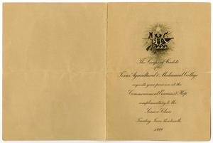 Primary view of object titled '[Announcement of Commencement for Texas Agricultural and Mechanical College, June 13, 1899]'.