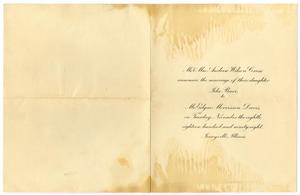 Primary view of object titled '[Wedding announcement for Ida Barr and Edgar Morrisson Davis, November 8, 1898]'.