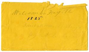 Primary view of object titled '[Envelope, 1825]'.