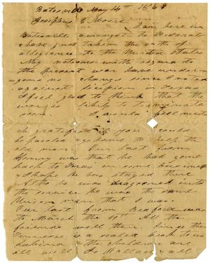 Primary view of object titled '[Letter from Charles B. Moore to Josephus C. Moore, May 14, 1861]'.