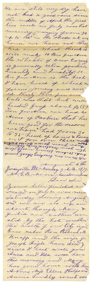 Primary view of object titled '[Letter to C. B. Moore, 1879]'.