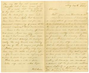 Primary view of [Letter from Henry S. Moore to Charles B. Moore, August 24-27, 1885]