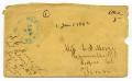 Thumbnail image of item number 1 in: '[Envelope from J. C. Moore to Miss E. J. Moore, January 1, 1862]'.