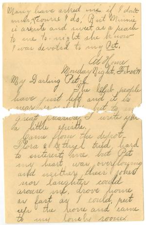 Primary view of object titled '[Letters from Lula Dalton to Linnet Moore, February 20-23, 1899]'.