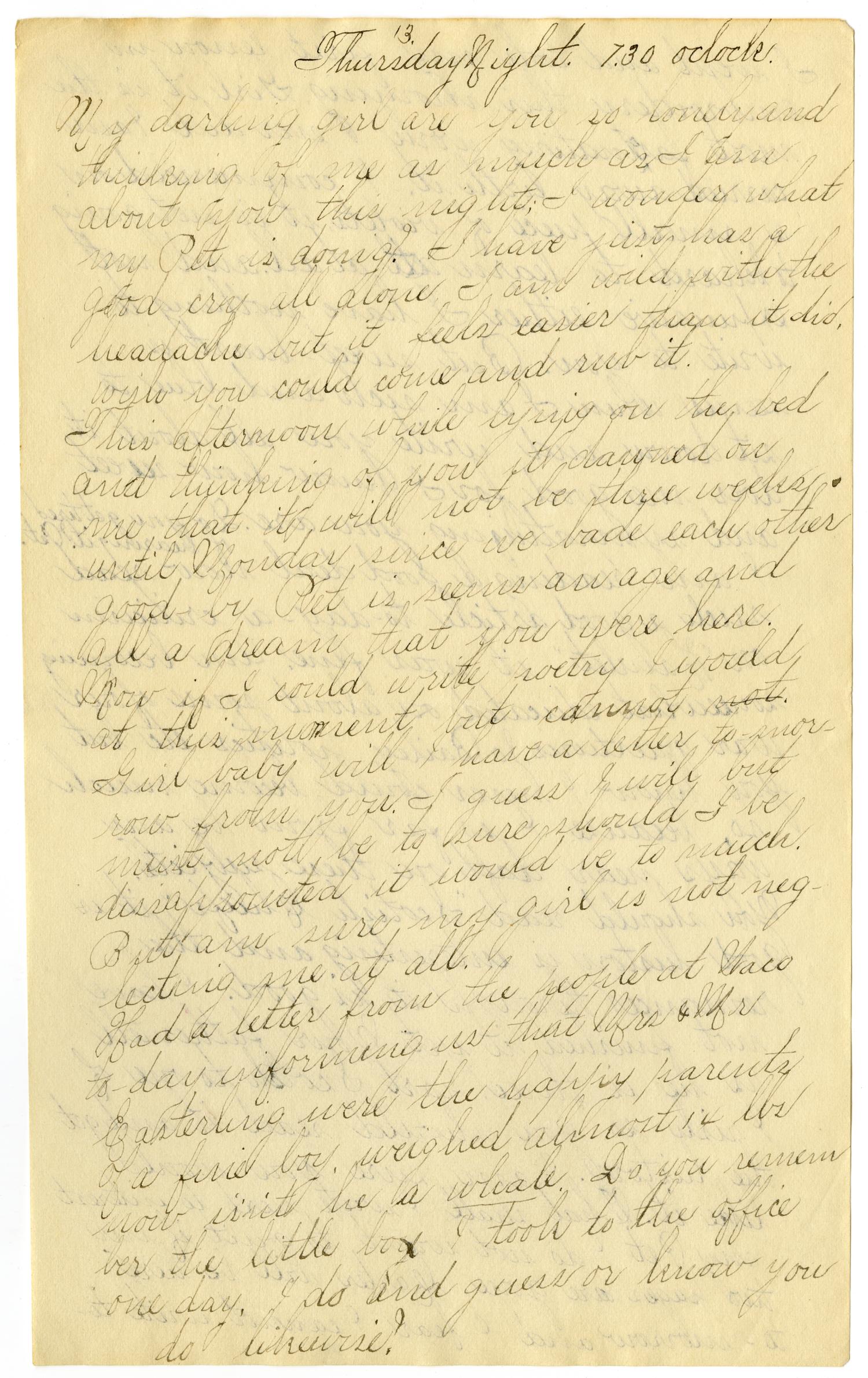 [Letter from Lula Dalton to Linnet Moore, March 12-20, 1899]
                                                
                                                    [Sequence #]: 13 of 28
                                                