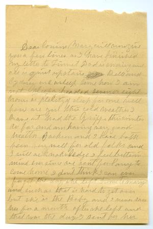 Primary view of object titled '[Letter from Laura Jernigan to Mary Ann Moore, February 5, 1907]'.